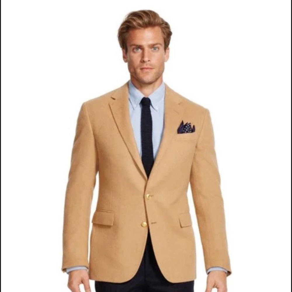 Polo by Ralph Lauren Tan 100% Camel Hair Blazer/Coat size mens 43R